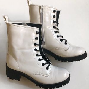 Madden Girl White Combat Boot size 6